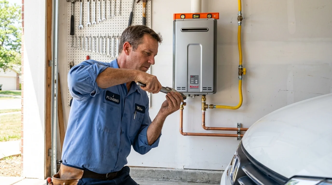 Tankless water heater installation by a Johns Plumbing LLC plumber in Walsenburg